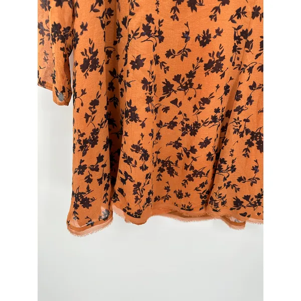 Urban Outfitters Kimchi Blue Orange Floral Cinderdrea‎ Frock Mini Dress Womens M - Image 4