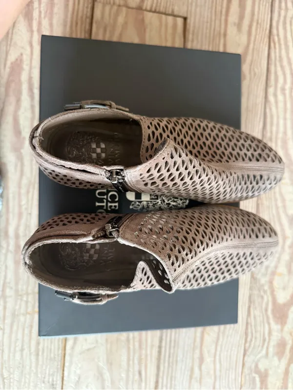 Vince Camuto Perforated Suede Booties Size 6.5 - Image 5