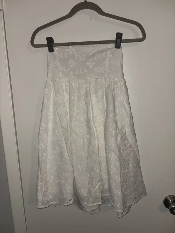 Altar'd State Paige White Strapless Eyelet Mini Dress - Image 6