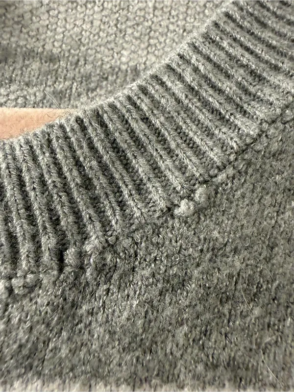 Sincerly Jules Gray & Cream Bow-Check Crewneck Sweater - Image 4