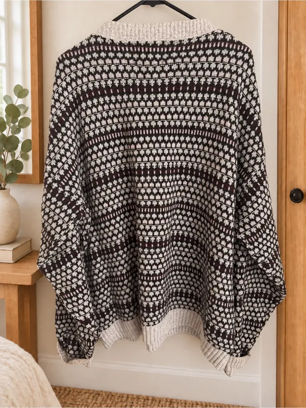 Vintage Liberty by Old Glory Cotton Knit Henley Sweater – XL - Image 4