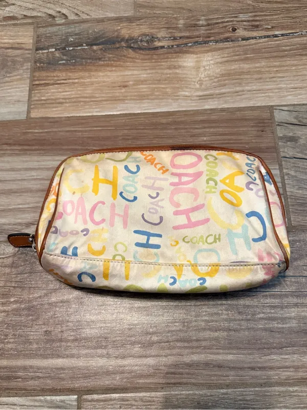Coach Multicolor Graffiti Logo Cosmetic Bag - Image 3