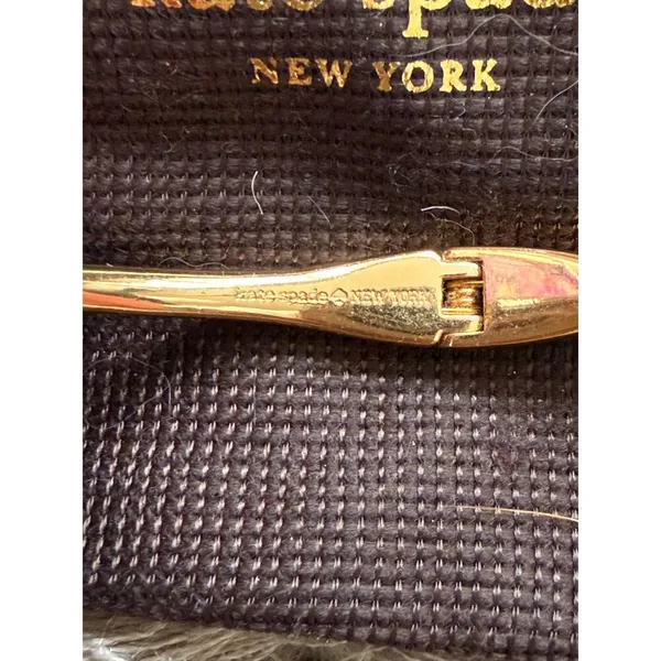 Kate Spade New York Hinge Cuff Bangle Bracelet Gold Grey Gems - Image 5