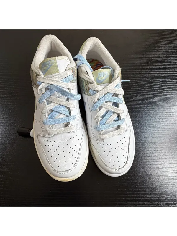 Size US 7.5 Y3 NIKE DUNK LOW White/Pistachio-Ice Blue Women's - Image 6