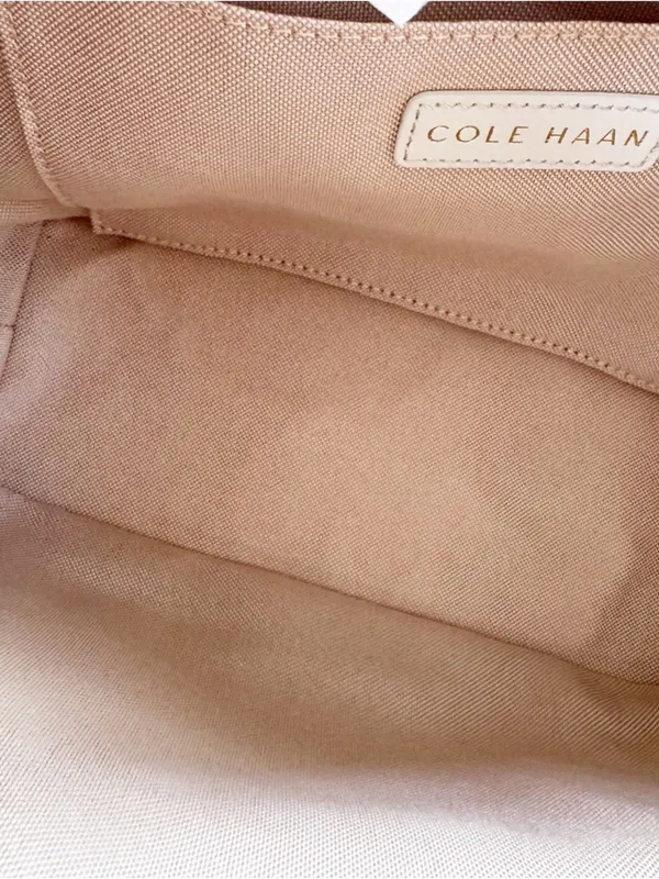 NWT Cole Haan Leather Grand Ambition Small Duffle Shoulder Bag Silver Birch - Image 9