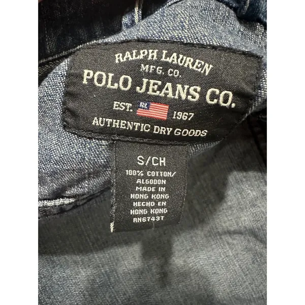 Vintage Ralph Lauren Polo Jeans Co Zip Denim Jacket‎ Small Blue 90s Y2K - Image 7