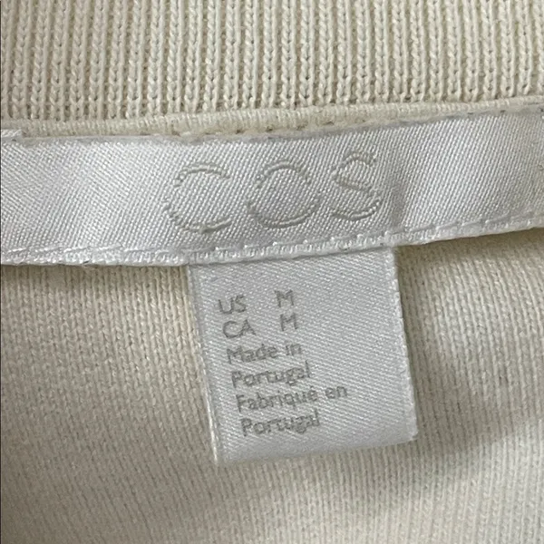 COS Cream Mix Media Textured Sweatshirt - Image 4