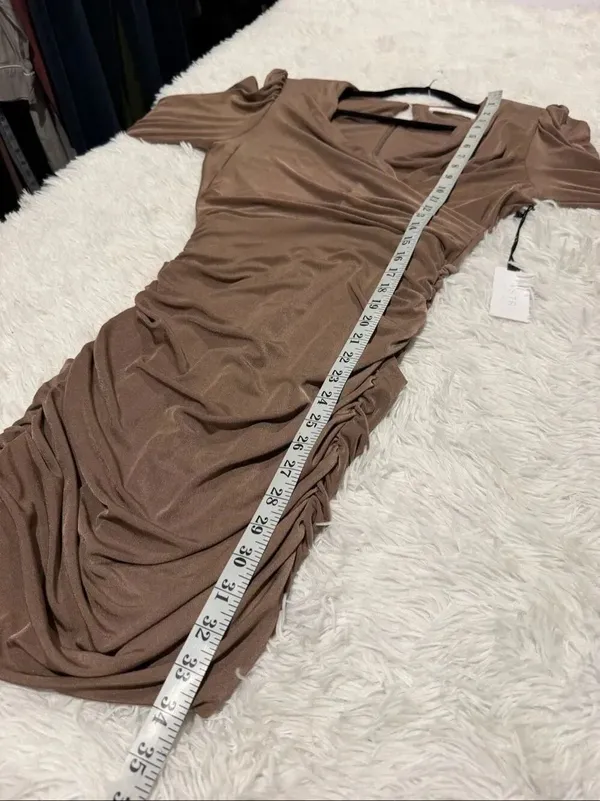 NEW ASTR Myla Dress in Nude Tan Small - Image 6