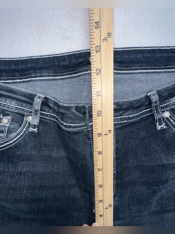 Flamingo Contrast Stitching Cactus Accent Jeans Dark Wash Size 12 - Image 9