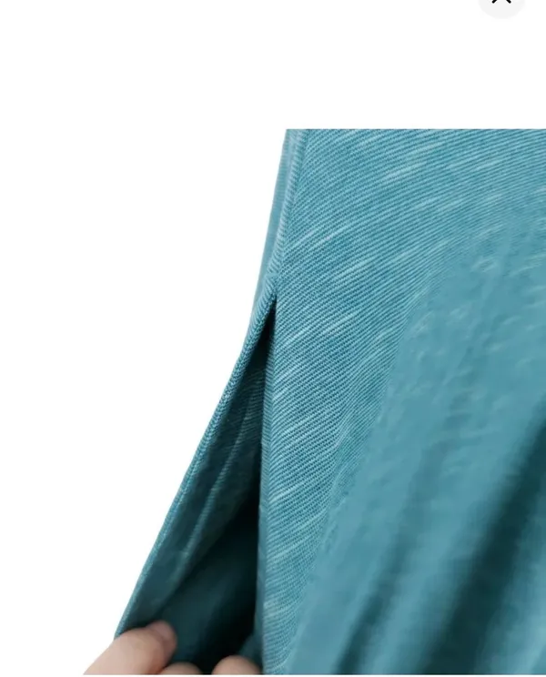 Toad&Co Cue Wrap Dress Size M Teal Blue Sleeveless Tie Waist - Image 4