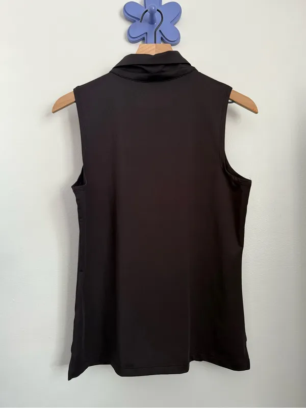 Tommy Bahama Large Active 1/4 Zip Collar Sleeveless Shirt Black Golf Outdoor - Image 3