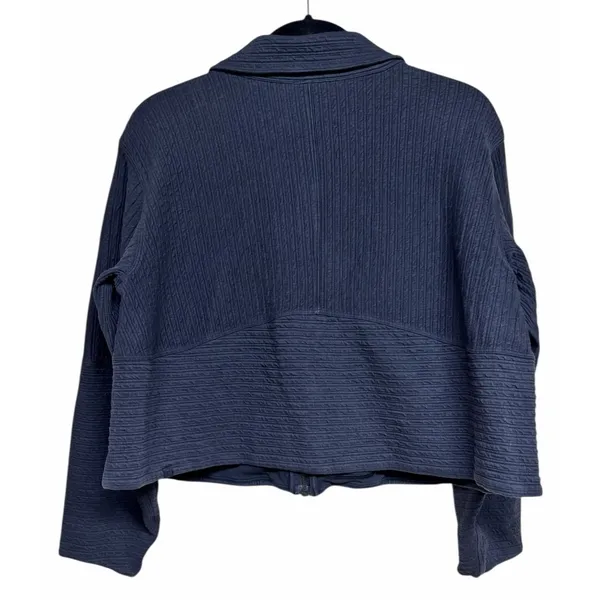 Lululemon Textured Cropped Jacket Zip Up Black Women's Size‎ M/L - Image 2