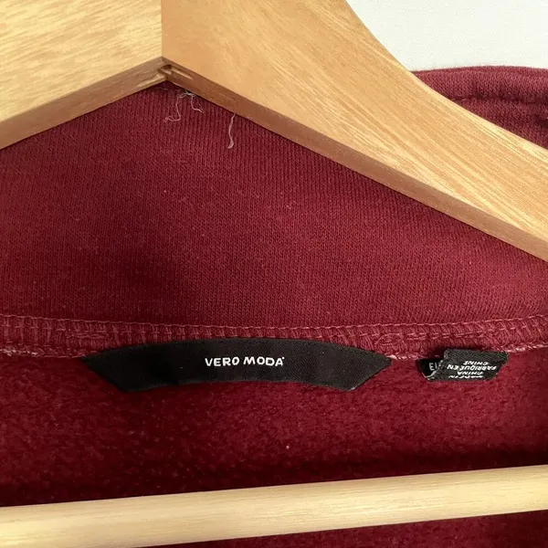 Vero Moda red quarter zip women's size medium pullover sweater‎ fall top casual - Image 3