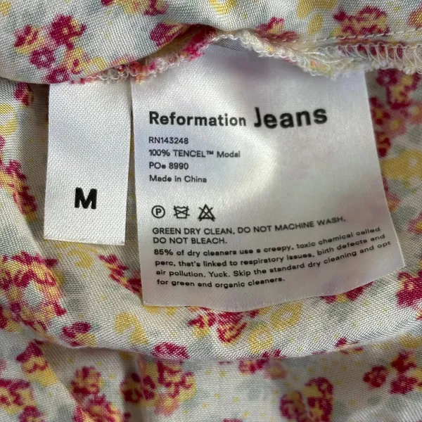 Reformation Rebekah Yellow Floral Mini Dress Sz M Feminine Summer Cute‎ - Image 7