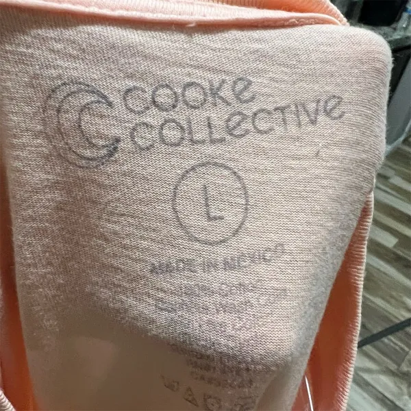 Unif Cookie Collective Unisex Orange Graphic T-Shirt Peach Emoji Short Sleeve Size L - Image 10