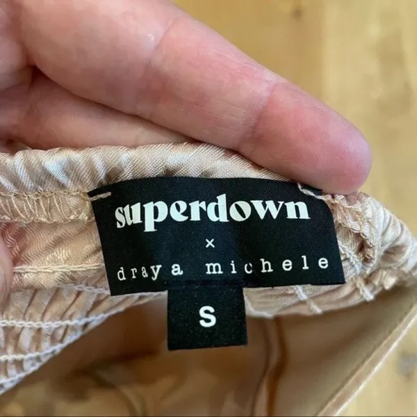 Superdown X Draya Michele Rebecca Corset Top in Nude - Image 5