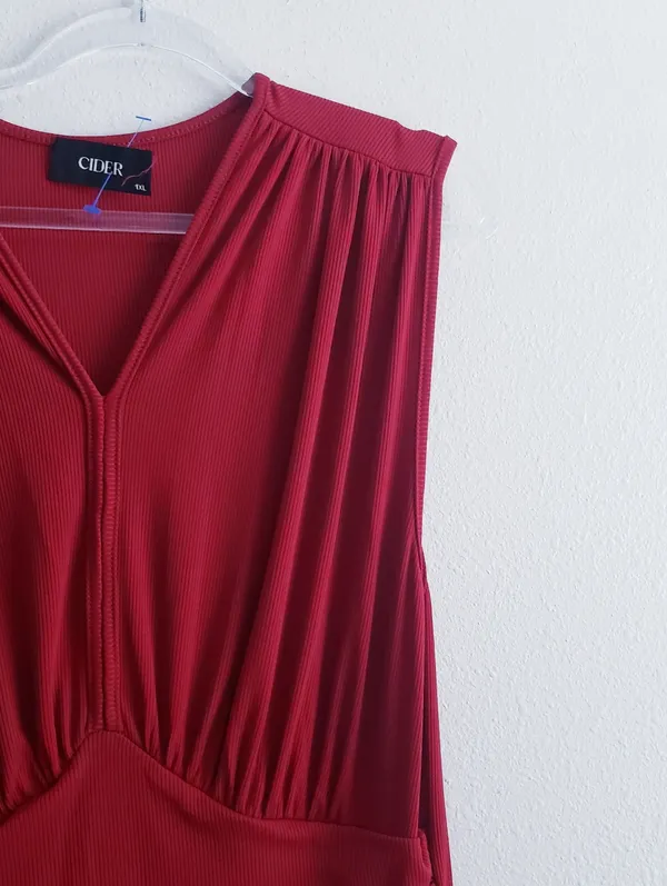 Cider V-Neckline Ribbed Flowy Jumpsuit - Image 4