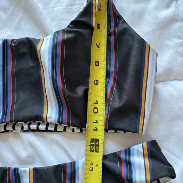 Womens Bikini Set Swimsuit Top Bottom Striped Reversible‎ White Black Summer - Image 5