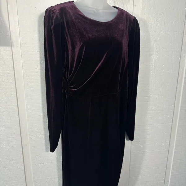 CALVIN KLEIN Women’s Burgundy Dress Size Medium EUC - Image 5