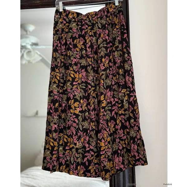 Vintage Sag Harbor Floral Print Midi Skirt Size Medium - Image 3