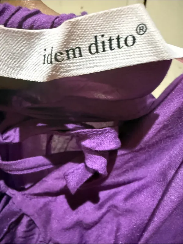 idem Ditto Women's Purple Tiered Maxi Dress with Puff Sleeves - Image 4