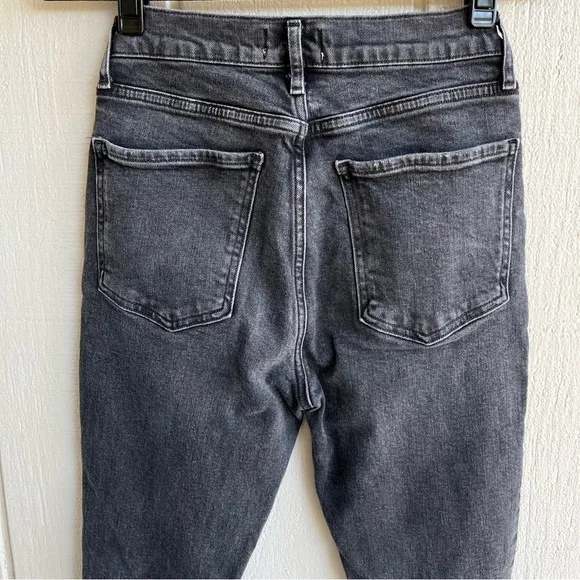 AGOLDE Nico High Rise Slim‎ Jeans in Cassette Distressed Black Wash Size 26 - Image 10