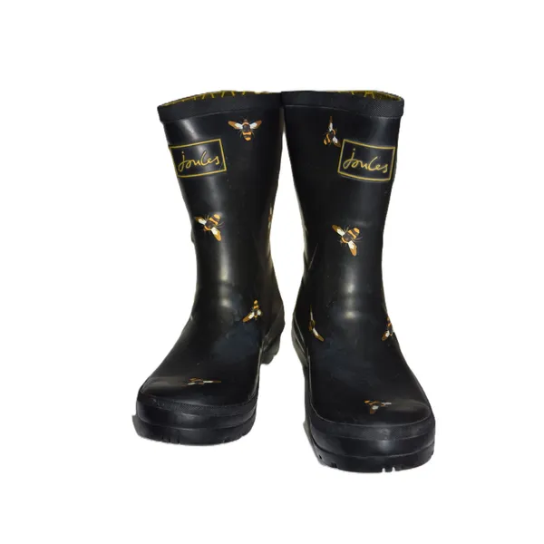 Joules Molly Rain‎ Boots Womens Size 7 Black Bumble Bee Print Mid Wellies Good - Image 3