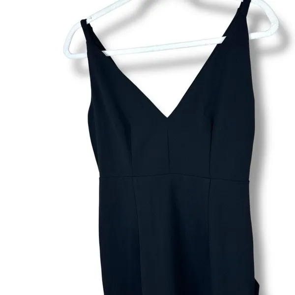 NEW Lulus Melora Black Crepe Bodycon Mermaid Sleeveless Flared Maxi Dress Medium - Image 6