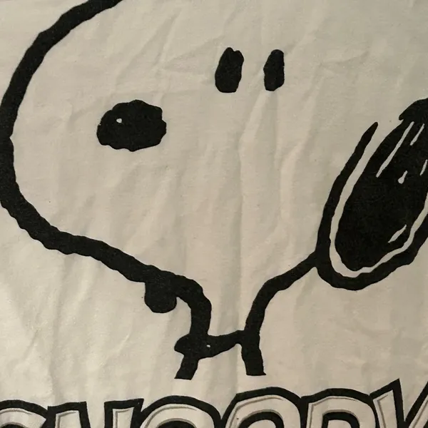 Peanuts Snoopy Short Sleeve Tee White Black Size M - Image 9