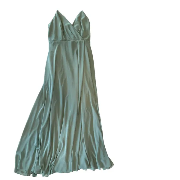 Birdy Grey Sea Glass Green Kaia Chiffon Maxi Bridesmaid Dress L - Image 7