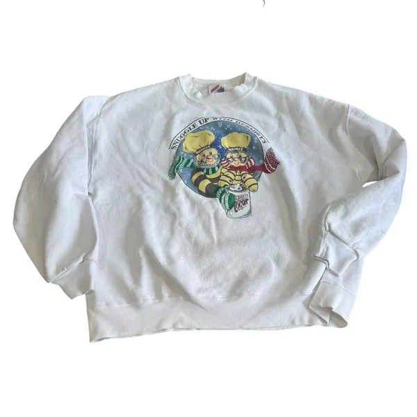Jerzees Vintage 90s Hershey's Hot Cocoa Sweatshirt XL White Graphic Crewneck - Image 15