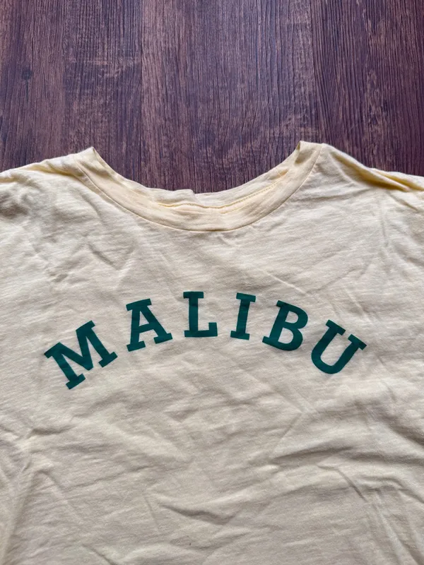 Lucky Brand Women’s Butter Yellow “Malibu” Graphic Cropped T-Shirt - Size S - Image 4