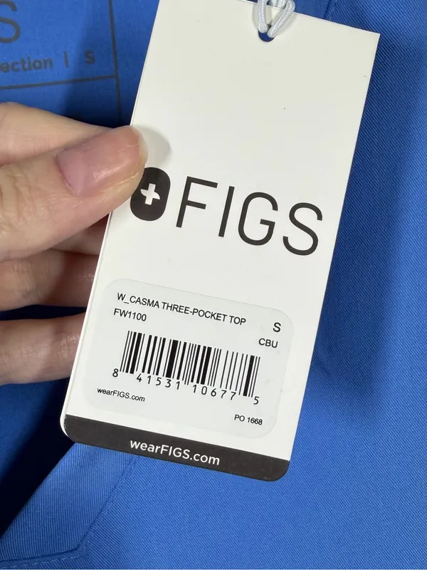 Figs NWT Blue Casma Three Pocket Scrub‎ Top - Image 3