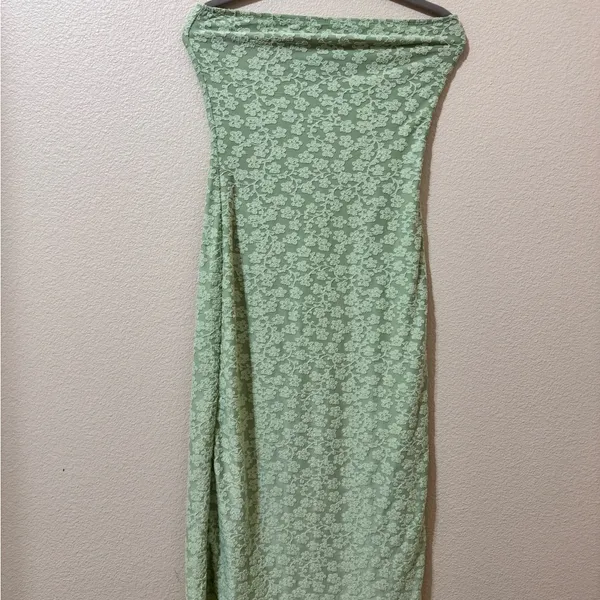 Zesica Cottagecore Mint Lace Strapless Midi Dress Size S Romantic Spring NWOT - Image 2