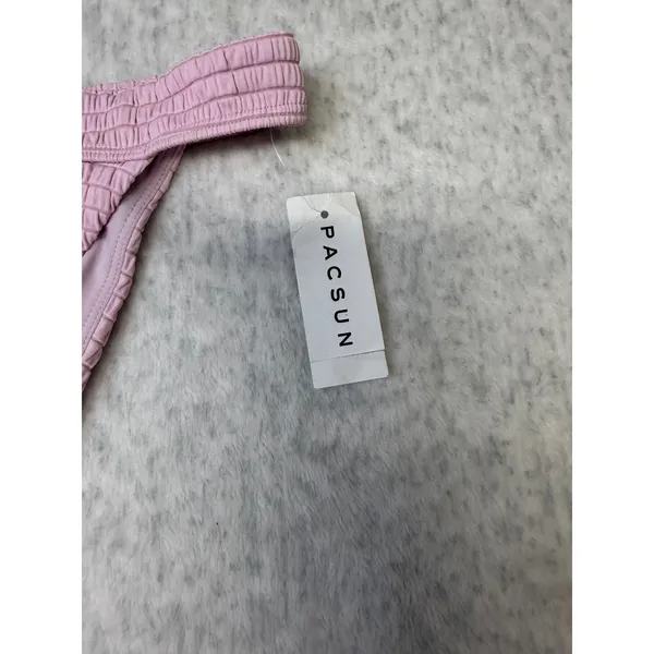 PacSun Swim Eco Purple Smocked High Cut‎ Cheeky Bikini Bottoms Small NWT 0566 - Image 2