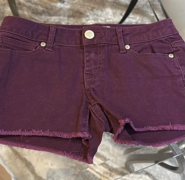 Aeropostale Blackberry Wine Cut-Off Shorts - Image 3