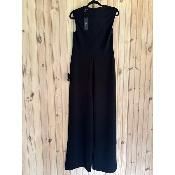 NWT Lulus Black Jumpsuit Enticing Endeavors Black Jumpsuit Party Dinner Size L - Image 6