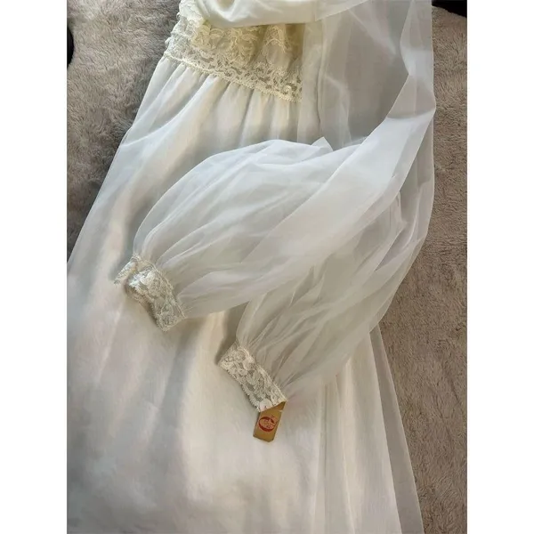 Olga Ivory Lace Nightgown Peignoir Set Size 34M Chemise Vintage, Lace, Wedding - Image 10
