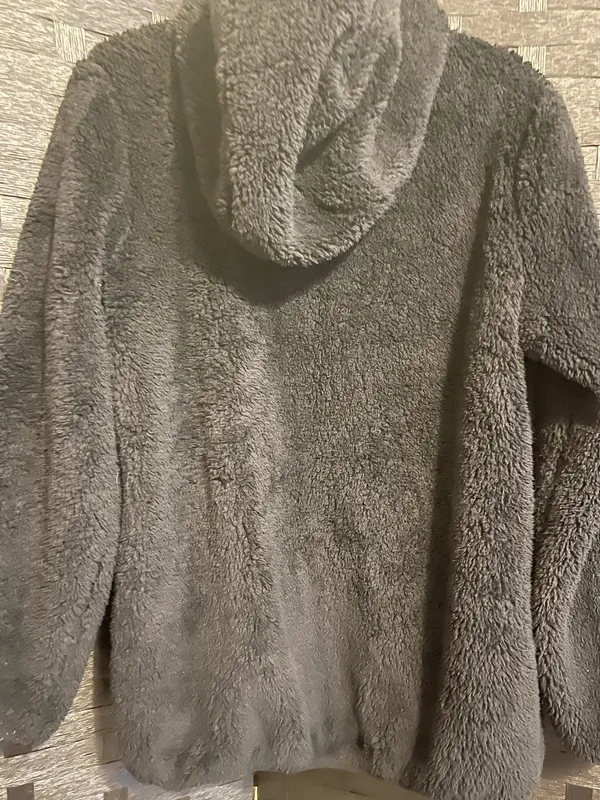 Reebok Unisex Lightweight Fleece Jacket Black Size LG Hoodie Sherpa Full Zip - Image 10