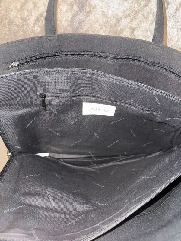 Villager A Liz Claiborne Company Black Structured Laptop Briefcase Tote - Image 6