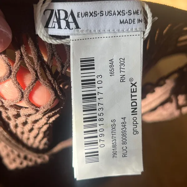 Zara Brown Mesh Open Knit Sleeveless Bodysuit XS-S NWOT - Image 8
