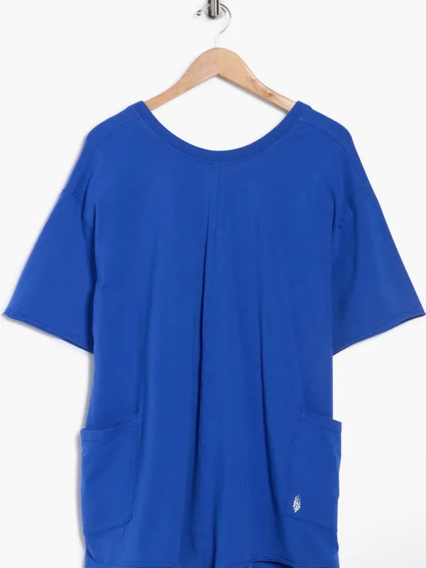 Free People Movement Hot Shot Tee Romper Electric Shock Blue New With Tag Medium - Image 4