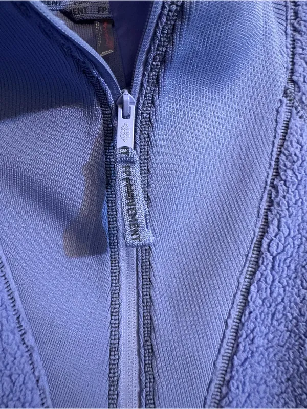 Free People Ready Set Ribbed Sherpa Pullover XL Blueberry Blue Quarter Zip - Image 6