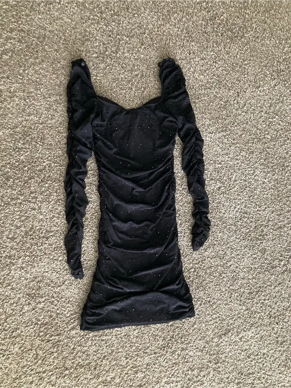 Windsor Black Rhinestone Mesh Corset Bodycon Mini Dress Size M - Image 7