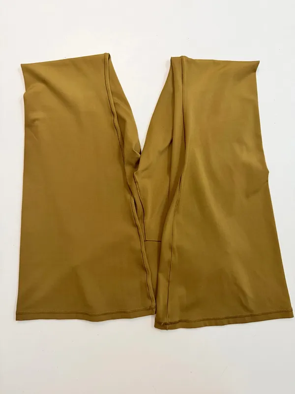 Aerie Offline Pants Leggings Flare Crossover Real Me High Rise Short Yellow - Image 4