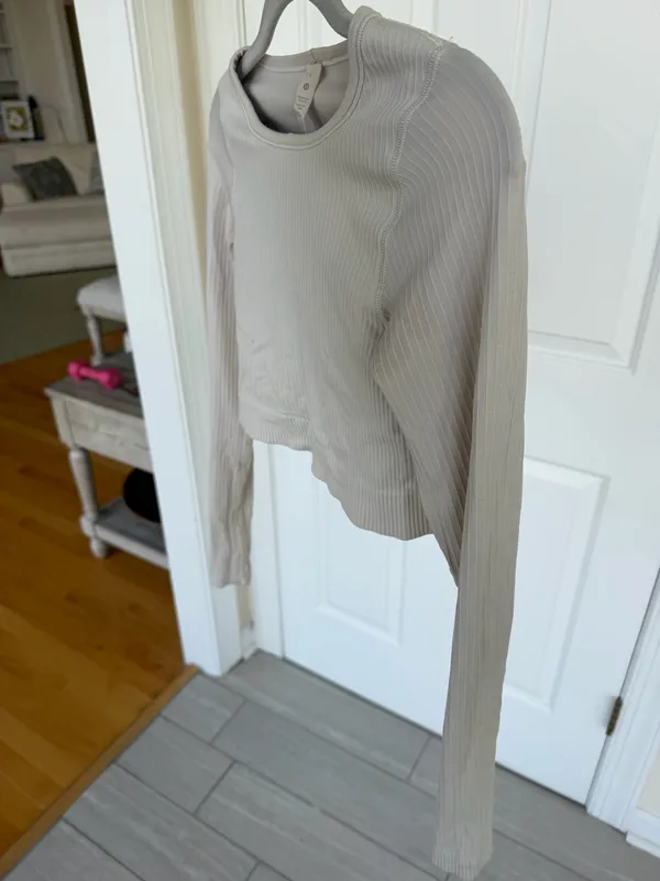 Lululemon Ribbed Long Sleeve Crop Top Ebb To Sleeve 4 - Image 2