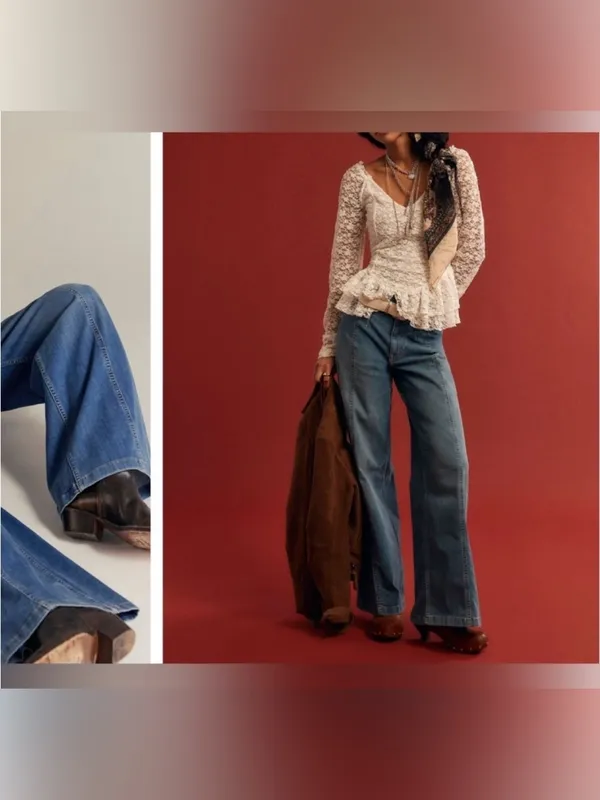 NWT Free People We The Free Libre Wide-Leg Jeans - blue goodie goodie - 32 - Image 7