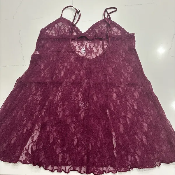 Frederick's of Hollywood Lace Chemise burgundy size L - Image 2