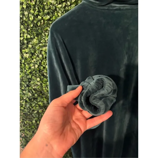Anthropologie Saturday Sunday SMALL Rosiland Turquoise Velour Velvet Tunic Dress - Image 6