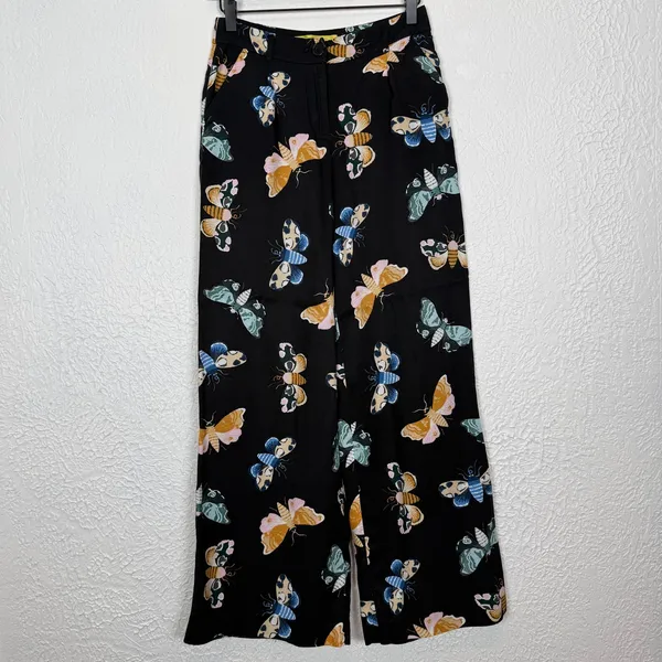 Maeve x Sarah Gordon Anthropologie Butterfly Printed Wide Leg Pants Size 0 - Image 2